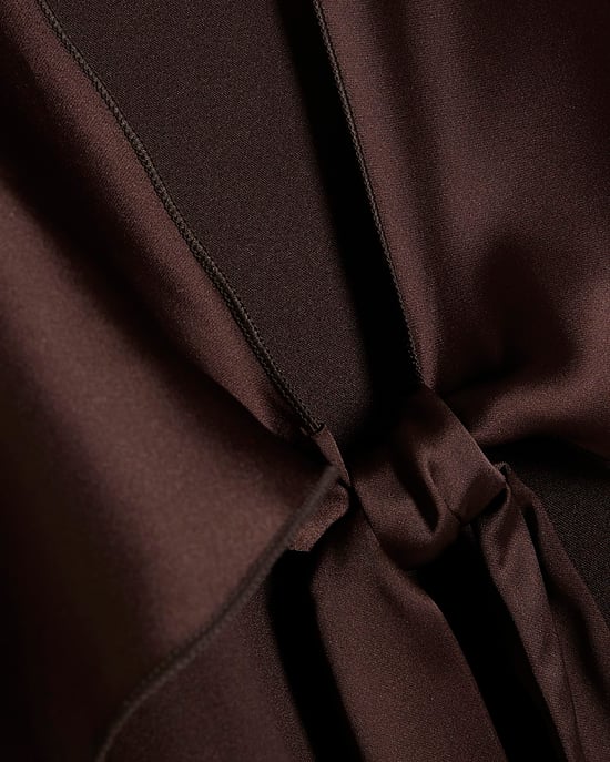 River Island Damen-Cape Braun Bindefront Satin Fransen - Image 5