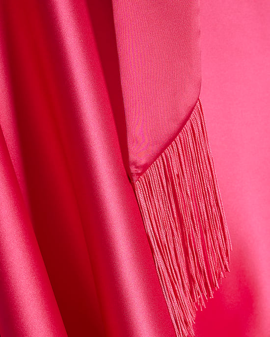 River Island Damen Cape Pink Satin Schal mit Fransen - Image 3