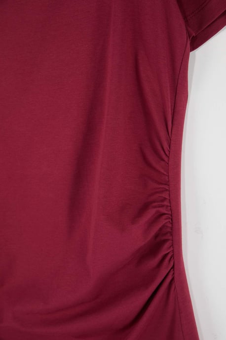 Trendyol Curve Damen Bordeaux Einfarbig Kurz / Mini Kurz Casual A-Linie Große Größen Kleid - Image 4