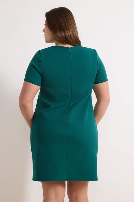 Trendyol Curve Damen Grün Einfarbig Kurz / Mini 3/4-Arm Casual A-Linie Große Größen Kleid - Image 3
