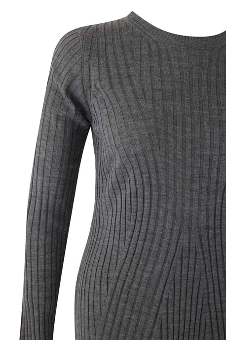 Trendyol Curve Damen Grau Einfarbig Kurz / Mini Lang Casual Bodycon Große Größen Kleid - Image 5