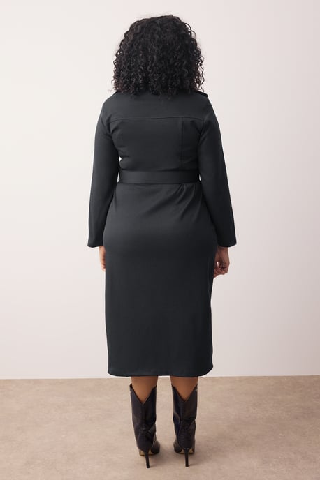 Trendyol Curve Damen Grau Einfarbig Kurz / Mini Lang Casual Hemdblusenkleid Große Größen Kleid - Image 3