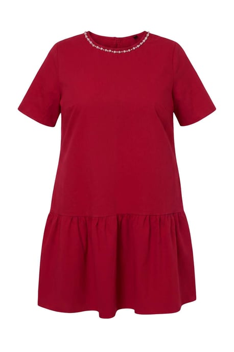Trendyol Curve Damen Bordeaux Einfarbig Kurz / Mini Kurz A-Linie Große Größen Kleid - Image 4