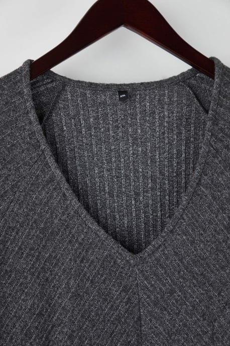 Trendyol Curve Damen Grau Einfarbig Kurz / Mini Lang Casual A-Linie Große Größen Kleid - Image 5