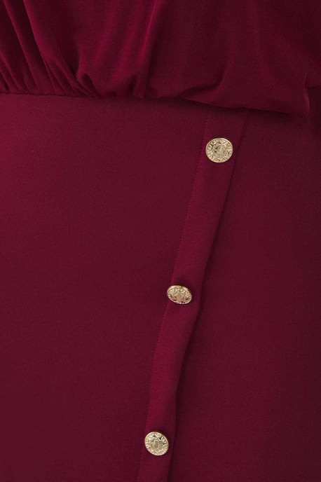 Trendyol Curve Damen Bordeaux Einfarbig Kurz / Mini Lang Casual A-Linie Große Größen Kleid - Image 5