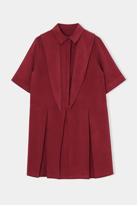 Trendyol Curve Damen Bordeaux Einfarbig Kurz / Mini Kurz Casual A-Linie Große Größen Kleid - Image 4