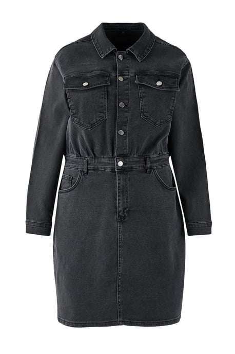 Trendyol Curve Damen Grau Einfarbig Kurz / Mini Lang Casual Hemdblusenkleid Große Größen Kleid - Image 5