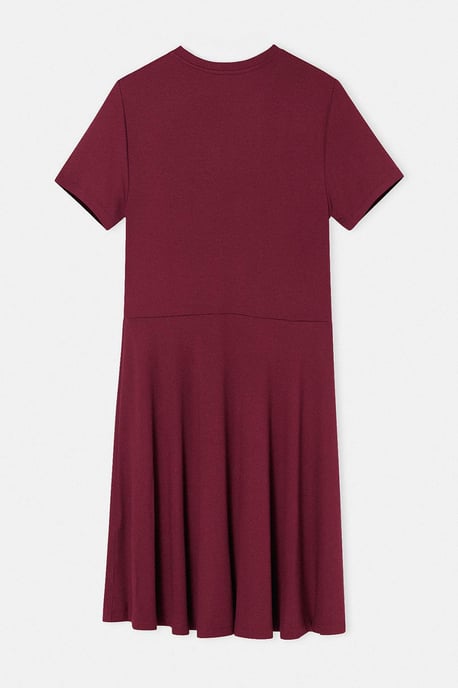 Trendyol Curve Damen Bordeaux Einfarbig Kurz / Mini Kurz Skater Große Größen Kleid - Image 5