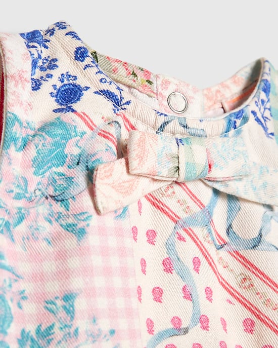 River Island Baby-Mädchen-Strampler Pink Patchwork Baumwolle - Image 2