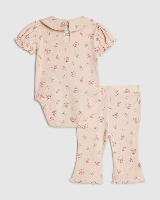 River Island Baby-Mädchen Strampler- & Hosen-Set Rosa Pointelle 2-teilig - Image 4