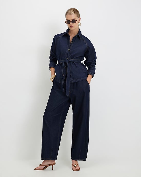 River Island Damen-Trenchjacke Blau Denim Kurz - Image 2