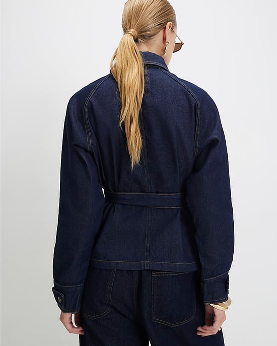 River Island Damen-Trenchjacke Blau Denim Kurz - Image 3