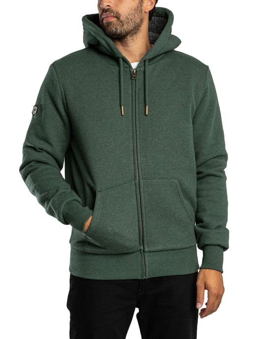 Superdry Kapuzenpullover Mit Borg-Futter, Grün - Image 1
