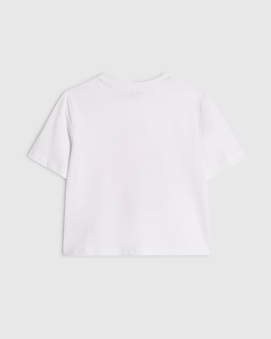 River Island Mädchen-Crop-Top Weiß mit Blumenverzierung - Image 4