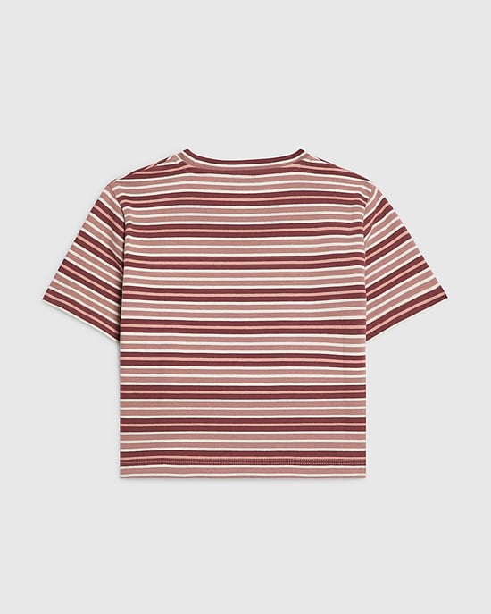 River Island Mädchen Crop-Top Rosa Streifen Nummer 98 Rundhalsausschnitt - Image 4