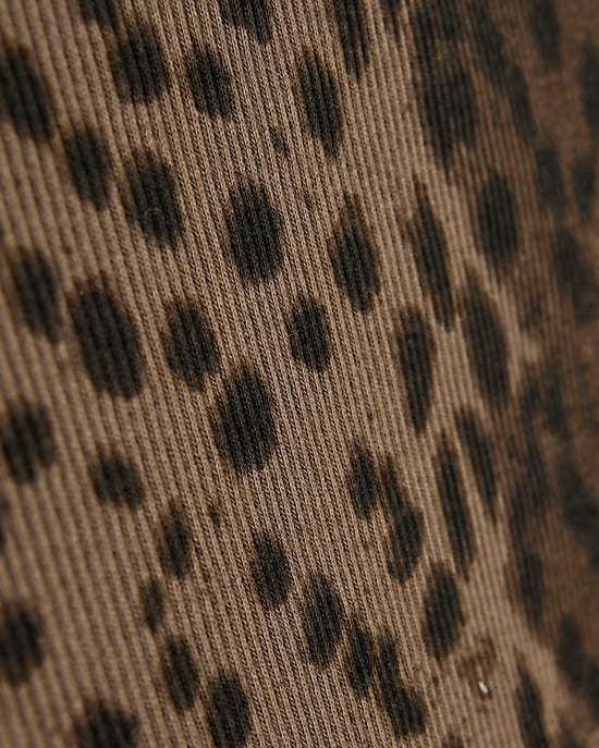 River Island Mädchenoberteil Braun Leopardenprint Knopfleiste Geknöpft - Image 3