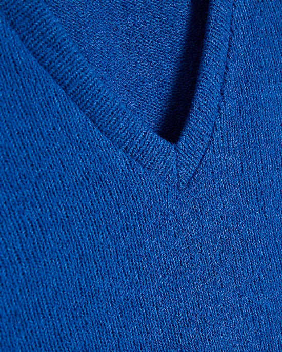 River Island Damen-Tunika Blau Strick V-Ausschnitt Strick Ärmellos - Image 5
