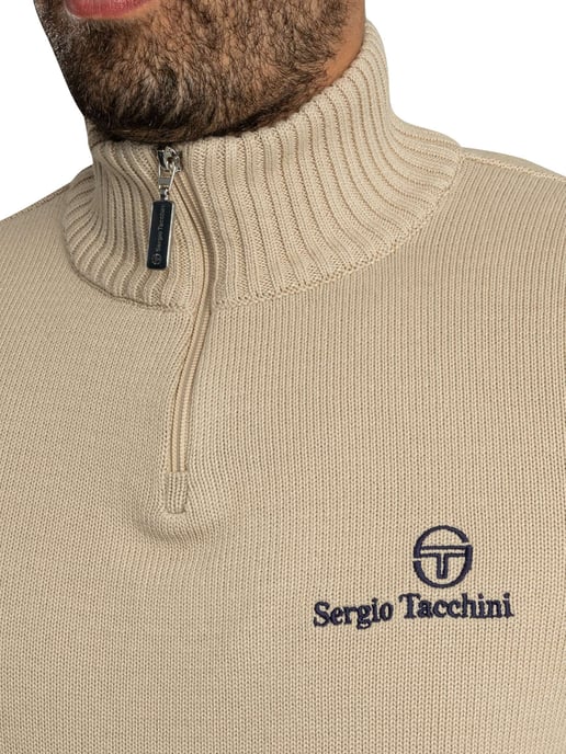 Sergio Tacchini New Dallas 1/4 Zip Strick, Beige - Image 4