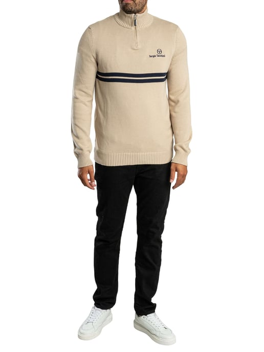 Sergio Tacchini New Dallas 1/4 Zip Strick, Beige - Image 5