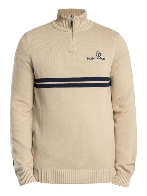 Sergio Tacchini New Dallas 1/4 Zip Strick, Beige - Image 6