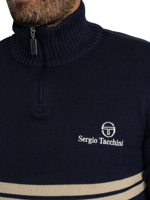 Sergio Tacchini New Dallas 1/4 Zip Strick, Beige - Image 4
