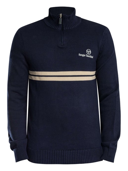 Sergio Tacchini New Dallas 1/4 Zip Strick, Beige - Image 6