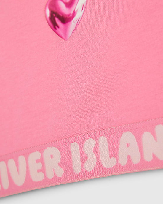 River Island Mädchen Crop-Top- und Slips-Set Rosa mit Trägern 2-teilig - Image 2