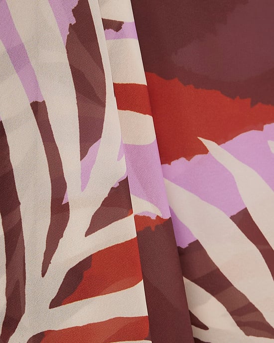 River Island Damen Mini-Sarong Braun mit Blätterprint zum Binden - Image 5