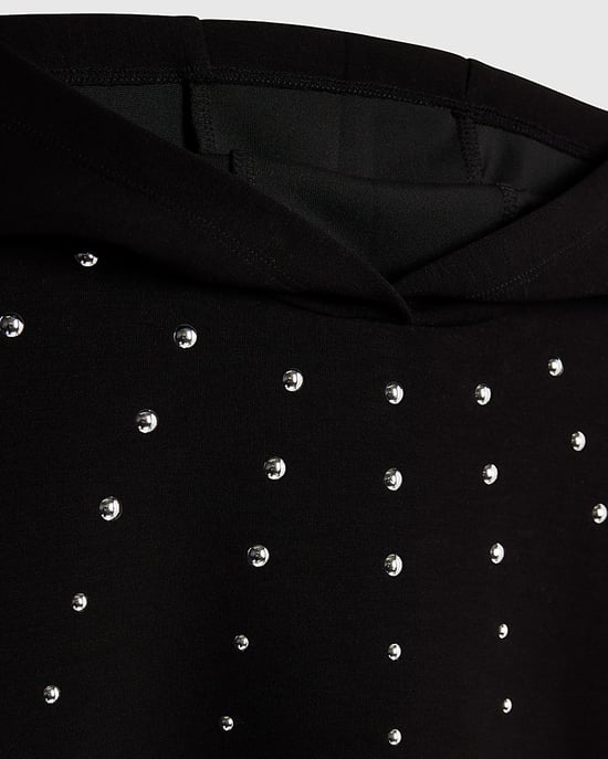 River Island Mädchen-Hoodie Schwarz mit Nieten Langarm - Image 2