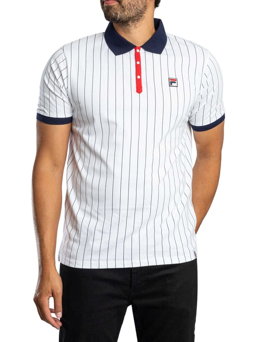 Fila Klassisches Gestreiftes Vintage-Poloshirt, Weiß - Image 2