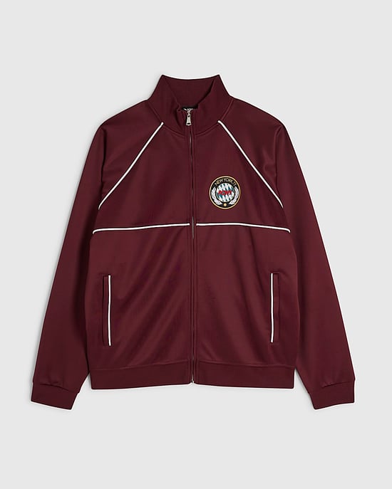 River Island Herren-Tracktop Rot Pony Regular Fit Trikot - Image 5