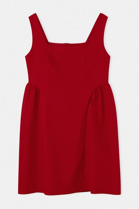 Trendyol Curve Damen Rot Einfarbig Kurz / Mini Ärmellos Casual A-Linie Große Größen Kleid - Image 3