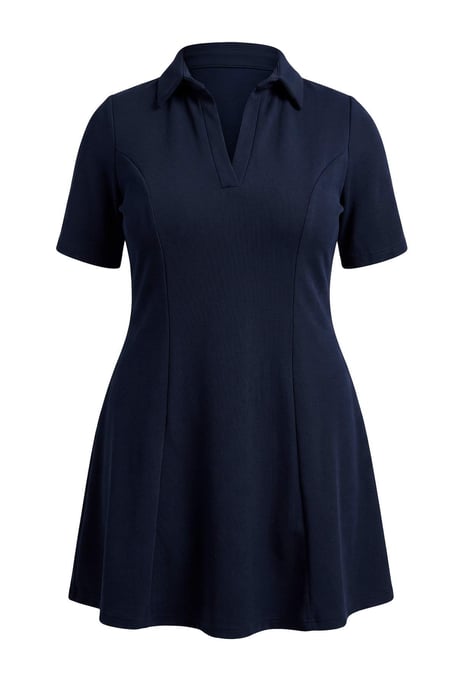 Trendyol Curve Damen Dunkelblau Einfarbig Kurz / Mini 3/4-Arm A-Linie Große Größen Kleid - Image 4