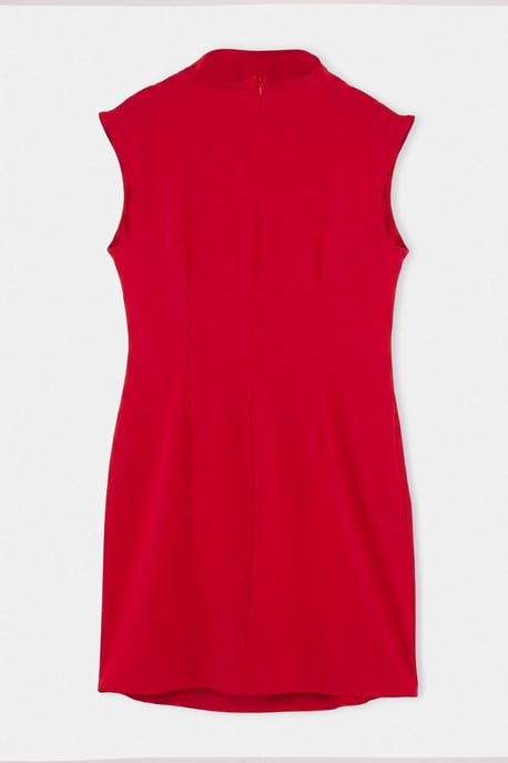 Trendyol Curve Damen Rot Einfarbig Kurz / Mini Ärmellos A-Linie Große Größen Kleid - Image 5
