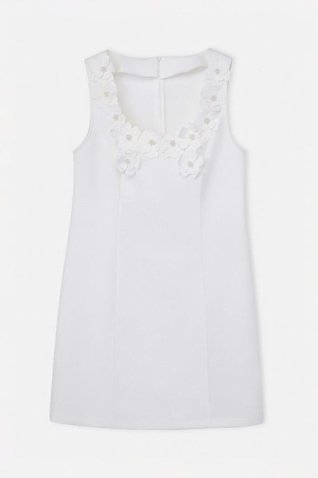 Trendyol Curve Damen Weiß Einfarbig Kurz / Mini Ärmellos Party Bodycon Große Größen Kleid - Image 3