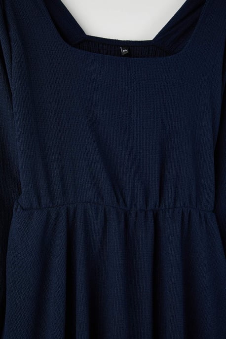 Trendyol Curve Damen Dunkelblau Einfarbig Kurz / Mini Lang Casual Skater Große Größen Kleid - Image 5