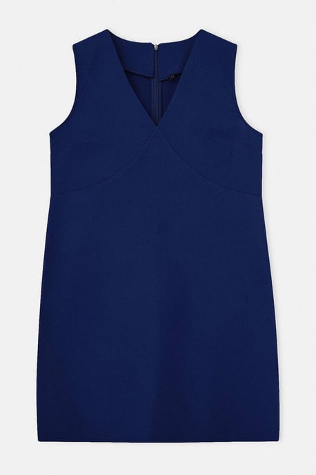 Trendyol Curve Damen Dunkelblau Einfarbig Kurz / Mini Ärmellos Casual A-Linie Große Größen Kleid - Image 3