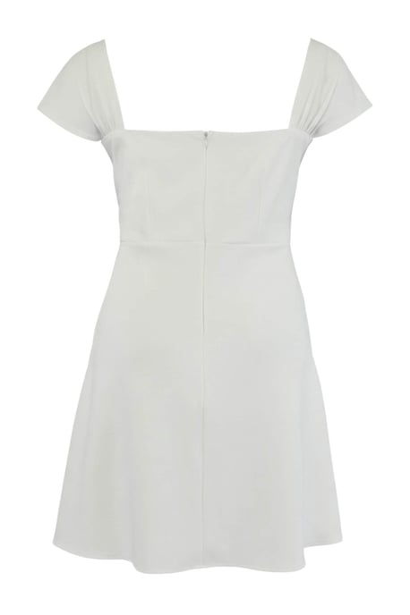 Trendyol Curve Damen Weiß Einfarbig Kurz / Mini Kurz Party Skater Große Größen Kleid - Image 5