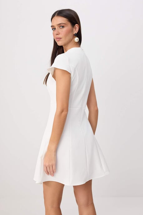 TRENDYOLMİLLA Damen Weiß Einfarbig Kurz / Mini Kurz A-Linie Kleider - Image 3