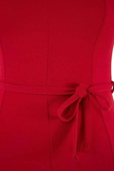 Trendyol Curve Damen Rot Einfarbig Kurz / Mini Kurz Casual Skater Große Größen Kleid - Image 4