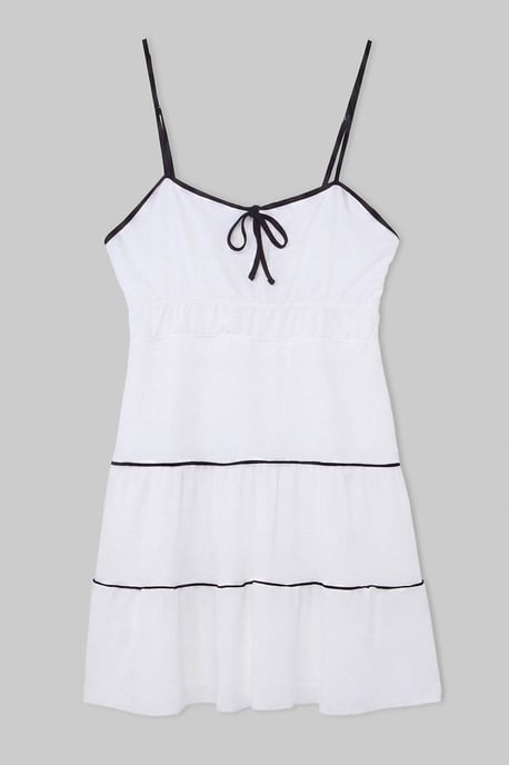 Trendyol Curve Damen Weiß Einfarbig Kurz / Mini Ärmellos A-Linie Große Größen Kleid - Image 3