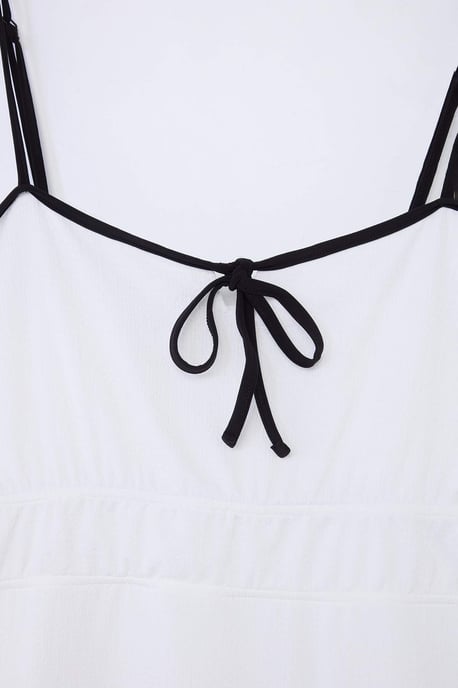 Trendyol Curve Damen Weiß Einfarbig Kurz / Mini Ärmellos A-Linie Große Größen Kleid - Image 4