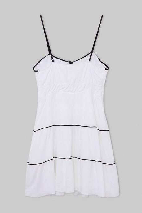 Trendyol Curve Damen Weiß Einfarbig Kurz / Mini Ärmellos A-Linie Große Größen Kleid - Image 5