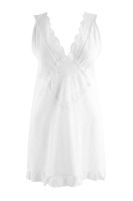 Trendyol Curve Damen Weiß Einfarbig Kurz / Mini Ärmellos A-Linie Große Größen Kleid - Image 4