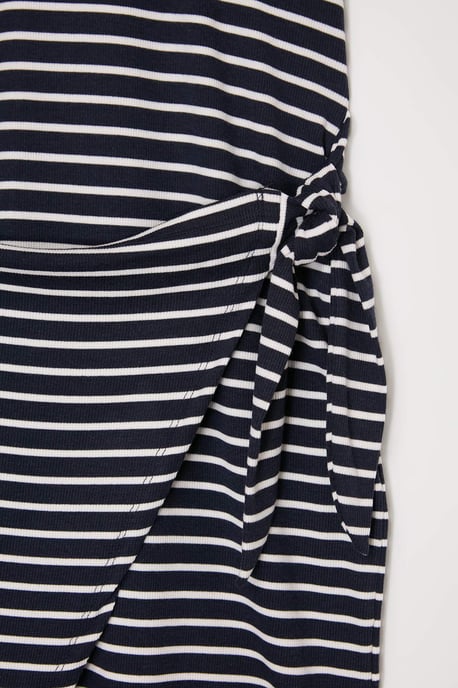 Trendyol Curve Damen Dunkelblau Gestreift Kurz / Mini Kurz Gerade Große Größen Kleid - Image 4