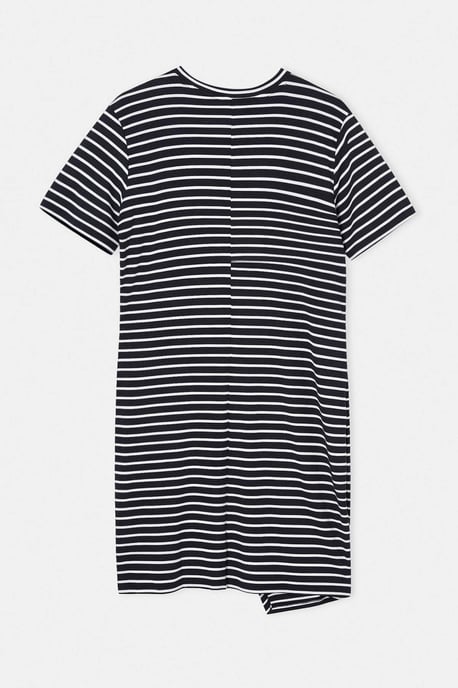 Trendyol Curve Damen Dunkelblau Gestreift Kurz / Mini Kurz Gerade Große Größen Kleid - Image 5