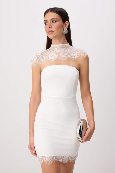 TRENDYOLMİLLA Damen Weiß Einfarbig Kurz / Mini Ärmellos Bodycon Kleider - Image 5