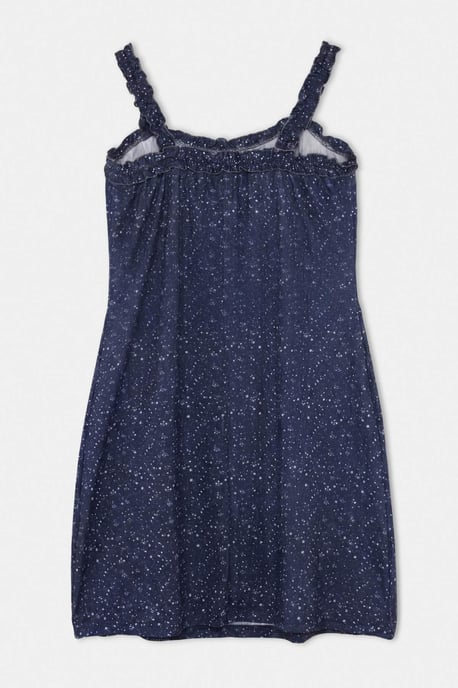 Trendyol Curve Damen Dunkelblau Geblümt Kurz / Mini Ärmellos A-Linie Große Größen Kleid - Image 5