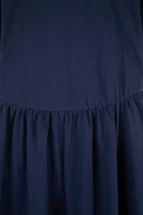 Trendyol Curve Damen Dunkelblau Einfarbig Kurz / Mini Kurz Casual Skater Große Größen Kleid - Image 4