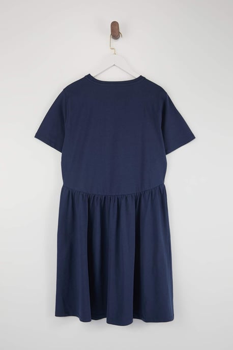 Trendyol Curve Damen Dunkelblau Einfarbig Kurz / Mini Kurz Casual Skater Große Größen Kleid - Image 5